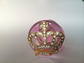 Close-up of the jeweled base of the black silicone anal plug